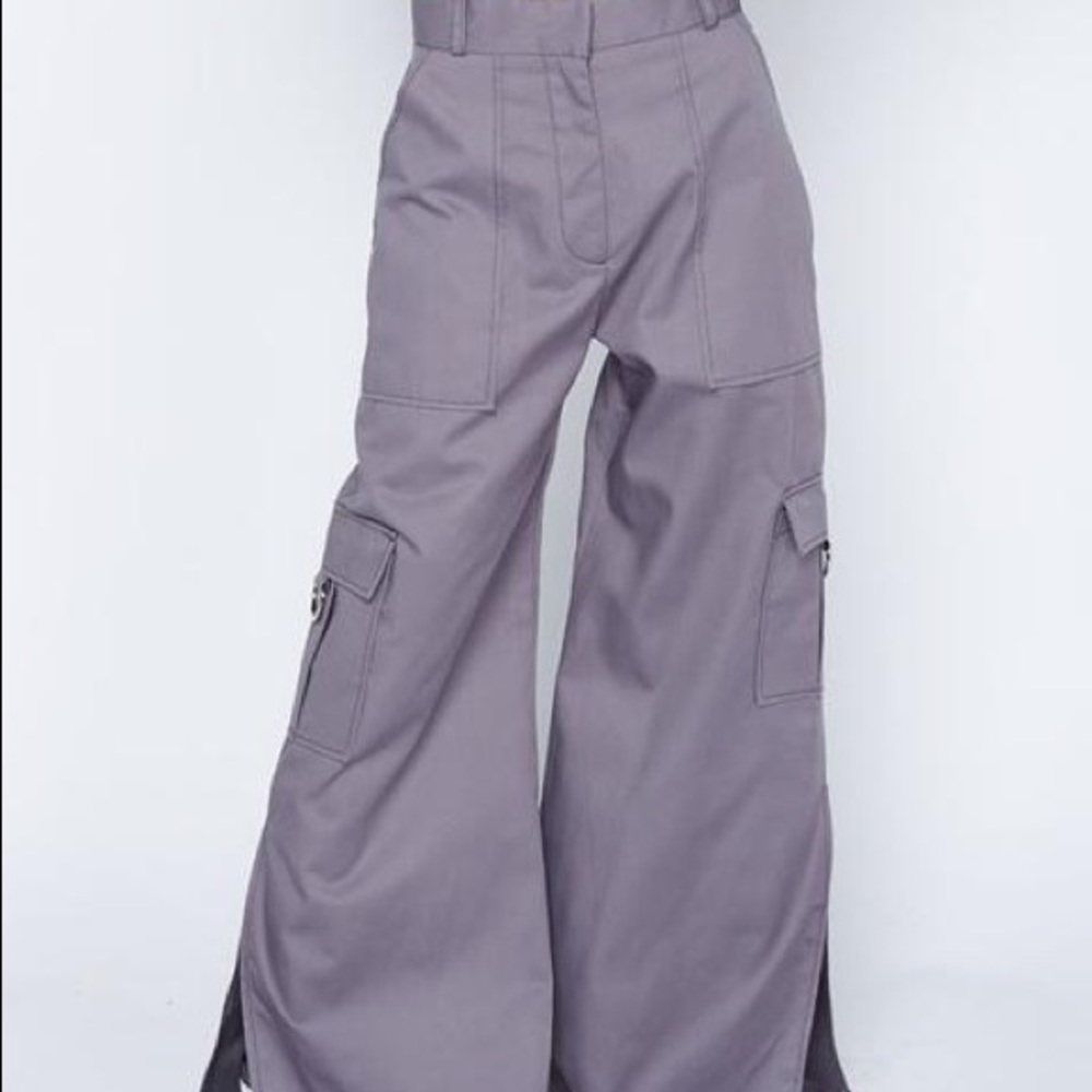 The Ragged Priest Grey Wide Leg Combat Pants